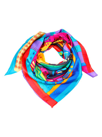 LA CHIQUITA Seiden-Schal in Bunt - (L)90 x (B)90 cm