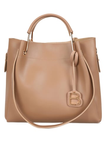 Lucky Bees Henkeltasche in Beige - (B)34 x (H)33 x (T)16 cm
