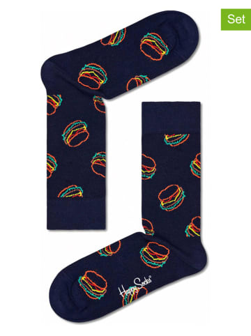 Happy Socks 2-delige set: sokken "Lunch Time" donkerblauw