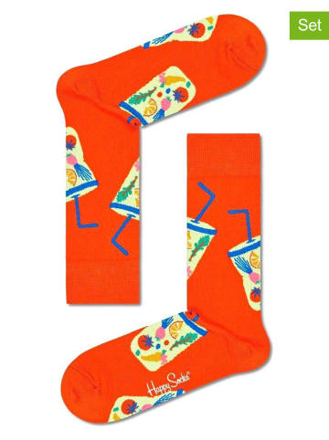 Happy Socks 2-delige set: sokken "Smoothie" oranje