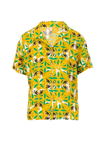 Blutsgeschwister Bluse "Tropical sunset mama jane" in Gelb