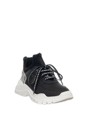 Patrizia Pepe Leder-Sneakers in Weiß/ Schwarz