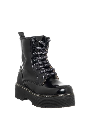 Patrizia Pepe Leder-Boots in Schwarz