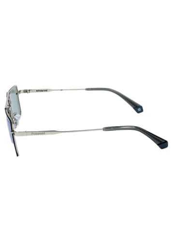 Polaroid Męskie okulary przeciwsłoneczne w kolorze srebrno-błękitnym