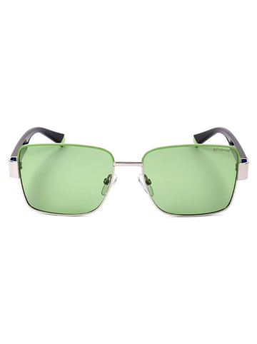 Polaroid Męskie okulary przecwsłoneczne w kolorze czarno-zielonym