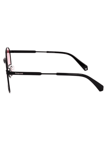 Polaroid Okulary przeciwsłoneczne unisex w kolorze czarno-jasnoróżowym