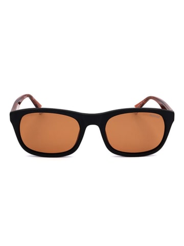 Polaroid Męskie okulary przeciwsłoneczne w kolorze czarno-pomarańczowym