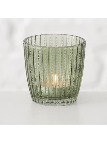 Boltze 4-delige set: windlichten "Marilu" groen - (H)8 x Ø 4 cm