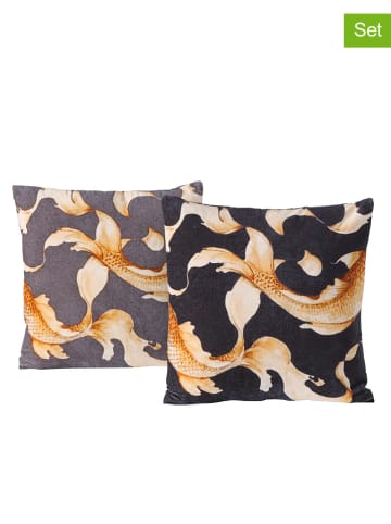 Boltze 2-delige set: kussens "Koi" oranje - (L)45 x (B)45 cm