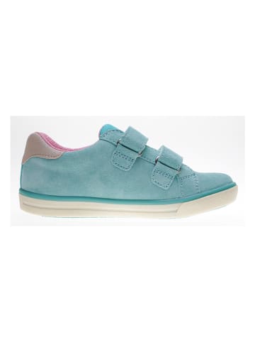 lamino Leren sneakers turquoise