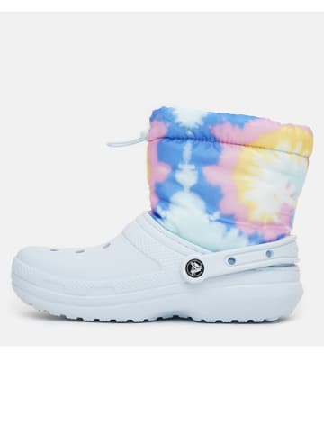 Crocs Winterstiefel "Classic Lined Neo Puff Tie Dye" in Hellblau/ Bunt