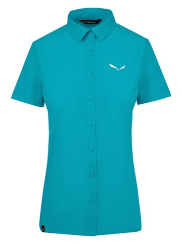 Salewa Functionele blouse "Puez Minicheck 2 Dry'ton" turquoise
