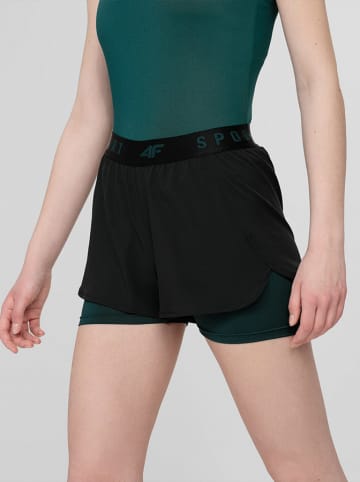 4F Fietsshort zwart/groen