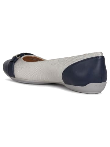 Geox Ballerina's "Charlene" zilverkleurig/donkerblauw