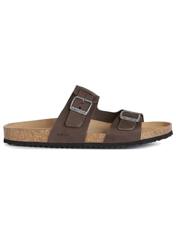 Geox Leder-Pantoletten "Ghita" in Braun