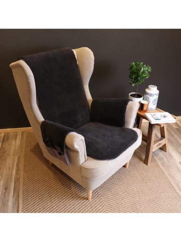 Kaiser Naturfellprodukte H&L 3-delige set: lamsvacht fauteuilbeschermer en armleuningbeschermers antraciet