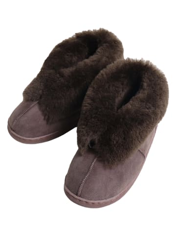 Kaiser Naturfellprodukte H&L Kapcie wełniane "Anna" w kolorze brązowym