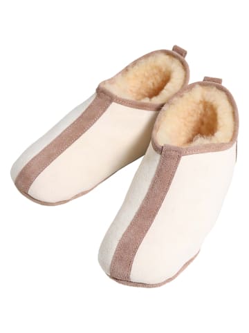 Kaiser Naturfellprodukte Pantoffels met lamsvacht "Harlekin" crème