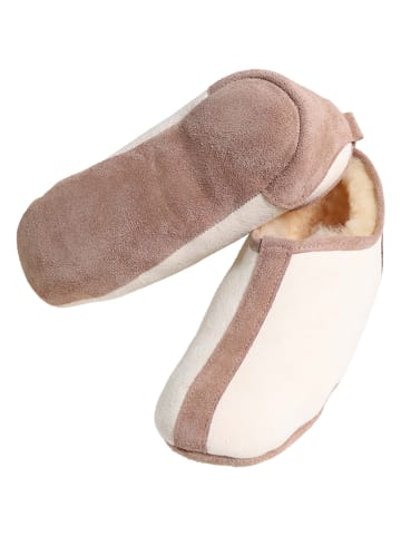 Kaiser Naturfellprodukte Pantoffels met lamsvacht "Harlekin" crème