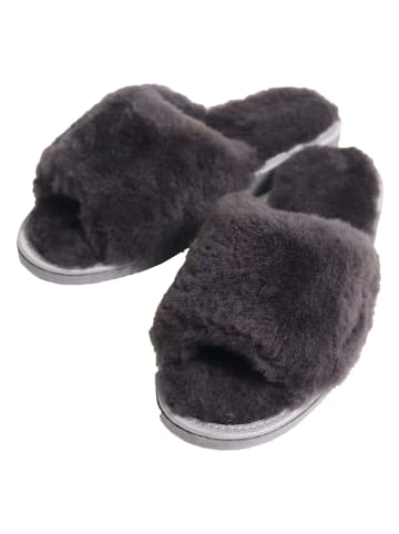 Kaiser Naturfellprodukte H&L Pantoffels met lamsvacht "Alina" antraciet