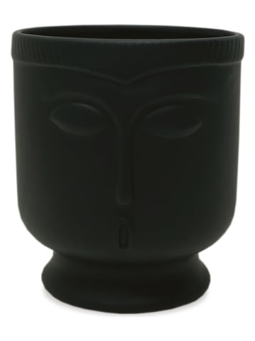 Deco Lorrie Vaas "Visage" zwart - (H)14 x Ø 13 cm