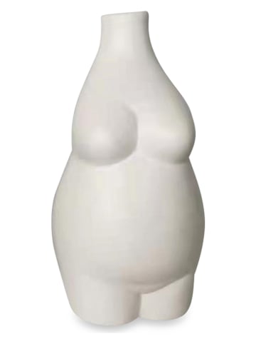 Deco Lorrie Wazon "Body" w kolorze białym - 10 x 18 x 9 cm