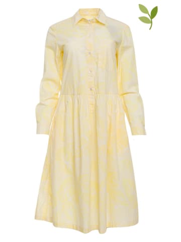 Marc O'Polo Sukienka w kolorze żółto-białym ze wzorem
