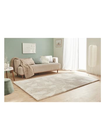 Nazar Hochflor-Teppich "Shaggy" in Beige/ Weiß