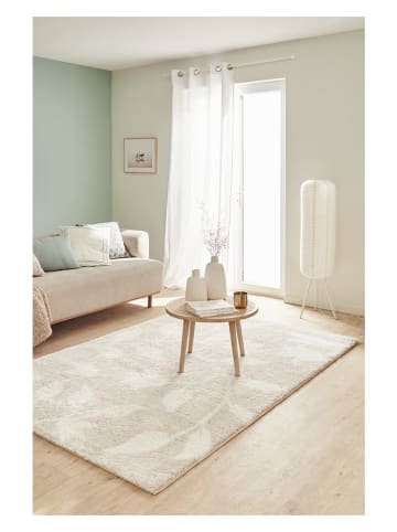 Nazar Hochflor-Teppich "Shaggy" in Beige/ Weiß