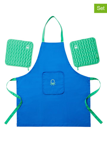Benetton 3-delige keukentextielset blauw/groen