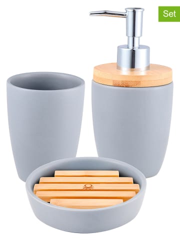 Benetton 3tlg. Badaccessoires-Set in Grau