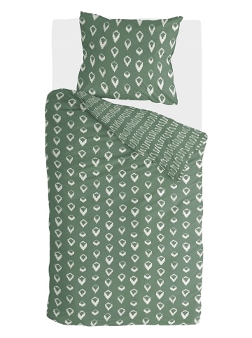 Walra Komplet pościeli "Remade Turned Cones" w kolorze zielonym