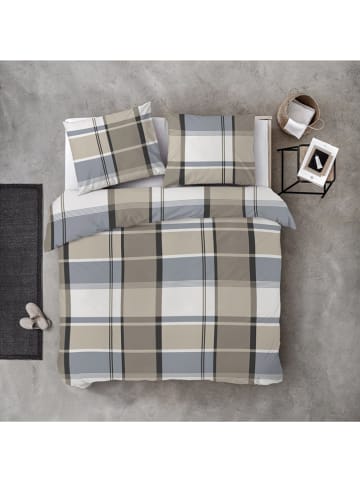 Byrklund Bettwäsche-Set "Big Squares" in Beige/ Weiß