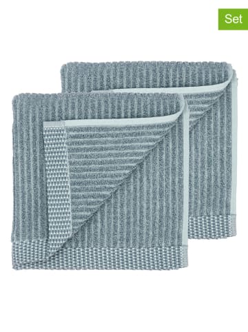 SÖDAHL 2-delige set: gastendoeken "Melange" petrol - (L)60 x (B)40 cm