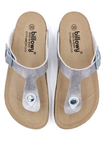 billowy Japonki w kolorze srebrnym