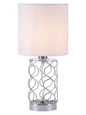 JUST LIGHT. Tafellamp "Deva" wit/zilverkleurig - (H)37 cm
