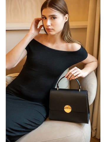 maison héritage PARIS Leren handtas "Tena" zwart - (B)26 x (H)20 x (D)9,5 cm