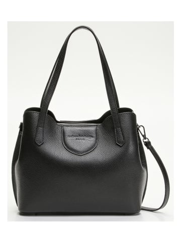 maison héritage PARIS Leder-Schultertasche "Rama" in Schwarz - (B)29,5 x (H)24 x (T)13 cm