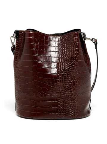 maison héritage PARIS Leren schoudertas "Bruna" donkerbruin - (B)23 x (H)26,5 x (D)16 cm