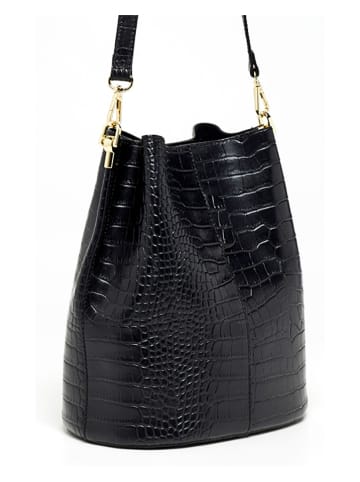 maison héritage PARIS Leren schoudertas "Bruna" zwart - (B)23 x (H)26,5 x (D)16 cm