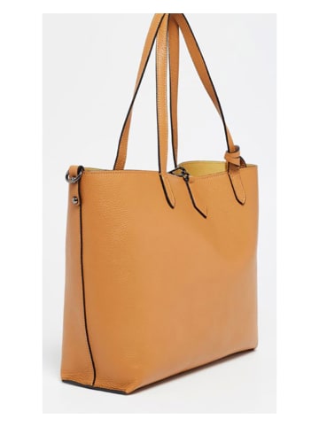 maison héritage PARIS Leder-Schultertasche "Elix" in Hellbraun - (B)36 x (H)30 x (T)11 cm