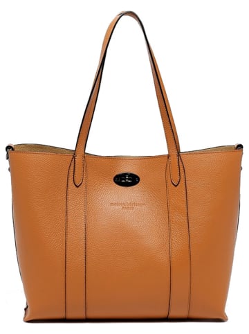 maison héritage PARIS Skórzany shopper bag "Elis" w kolorze karmelowym - 41 x 30 x 10 cm