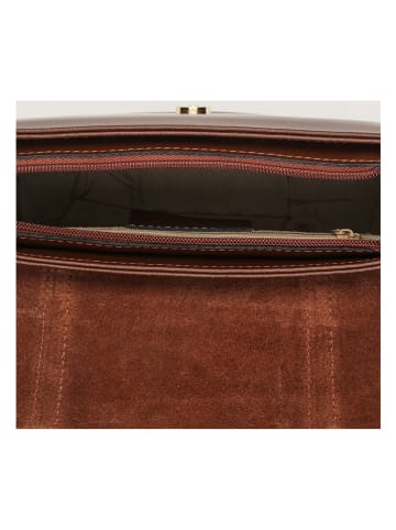 maison héritage PARIS Leren schoudertas "Tex" donkerbruin - (B)25 x (H)19 x (D)9 cm