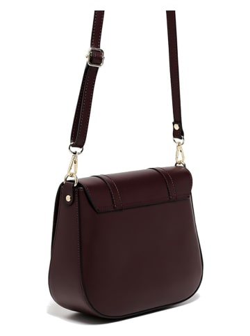maison héritage PARIS Leder-Umhängetasche "Tex" in Bordeaux - (B)25 x (H)19 x (T)9 cm