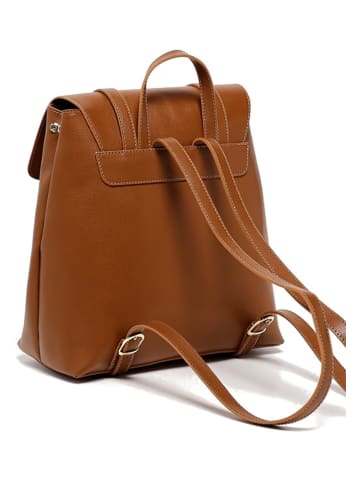 maison héritage PARIS Leren rugzak "Rose" camel - (B)27,5 x (H)29 x (D)13 cm