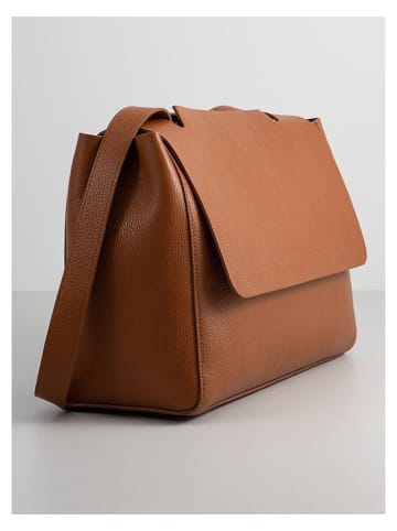 maison héritage PARIS Leder-Henkeltasche "Bage" in Camel - (B)35 x (H)26 x (T)16 cm