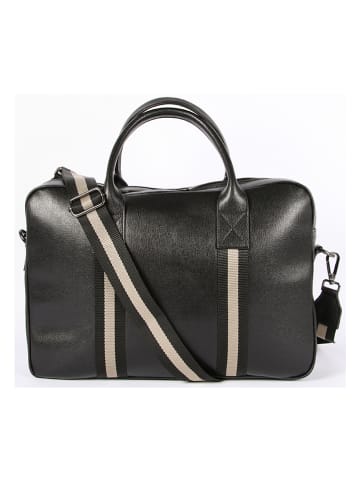 maison héritage PARIS Leder-Laptoptasche "Ivan" in Schwarz - (B)36 x (H)25,5 x (T)7,5 cm