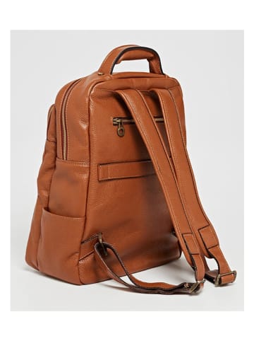 maison héritage PARIS Leder-Rucksack "Gio" in Camel - (B)30 x (H)38 x (T)15 cm