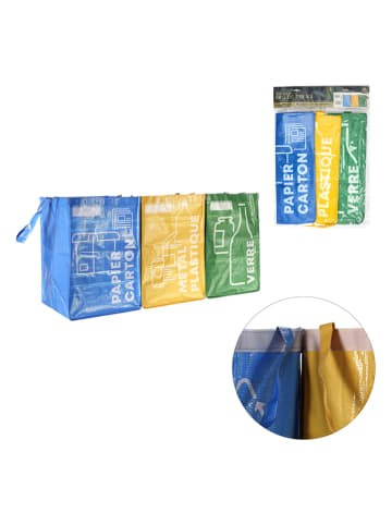 éco concept planet Torby w kolorze niebieskim, żółtym i zielonym do recyclingu - 80 x 40 x 25 cm
