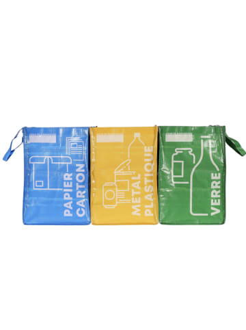 éco concept planet Torby w kolorze niebieskim, żółtym i zielonym do recyclingu - 80 x 40 x 25 cm